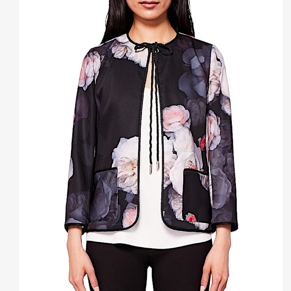 TED BAKER Needine Chelsea Cord-trim Jacket In Black